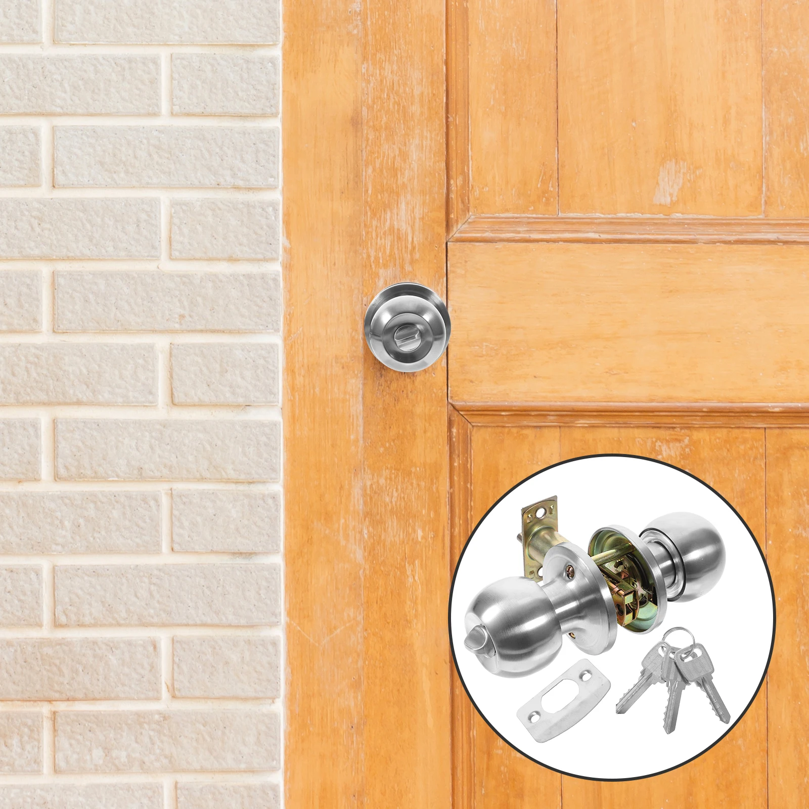 Round Handle Lock Knob with Key Anti-Rust Bedroom Bathroom Lock Interior Thumb-Turn Keyless Entry Door Locks for Bedroom Door
Round Handle Lock Knob with Key Anti-Rust Bedroom Bathroom Lock Interior Thumb-Turn Keyless Entry Door Locks for Bedroom Door