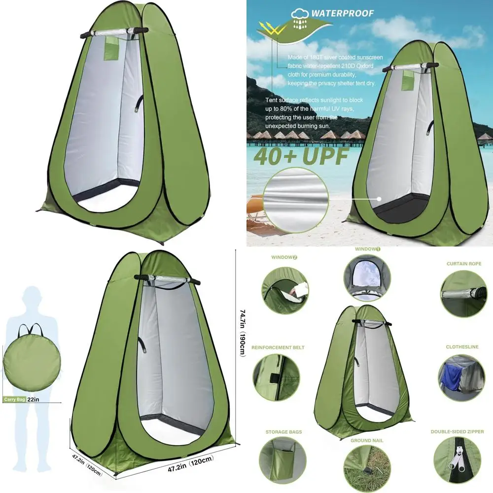 Портативная уличная палатка для кемпинга — водонепроницаемая, защита от солнца UPF40+, раздевалка и укрытие для унитаза
Портативная уличная палатка для кемпинга — водонепроницаемая, защита от солнца UPF40+, раздевалка и укрытие для унитаза