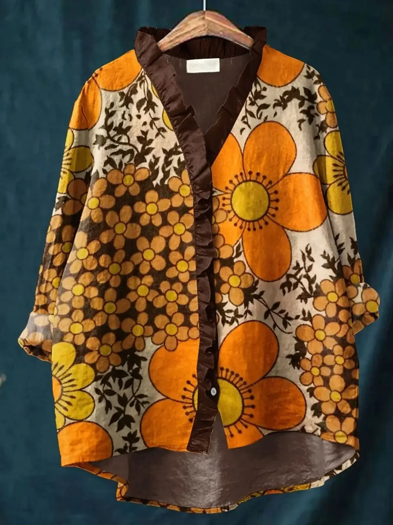 2026 autumn new V-neck casual top, women's long sleeved lace shirt, Non elastic full body printed shirt
2026 autumn new V-neck casual top, women's long sleeved lace shirt, Non elastic full body printed shirt