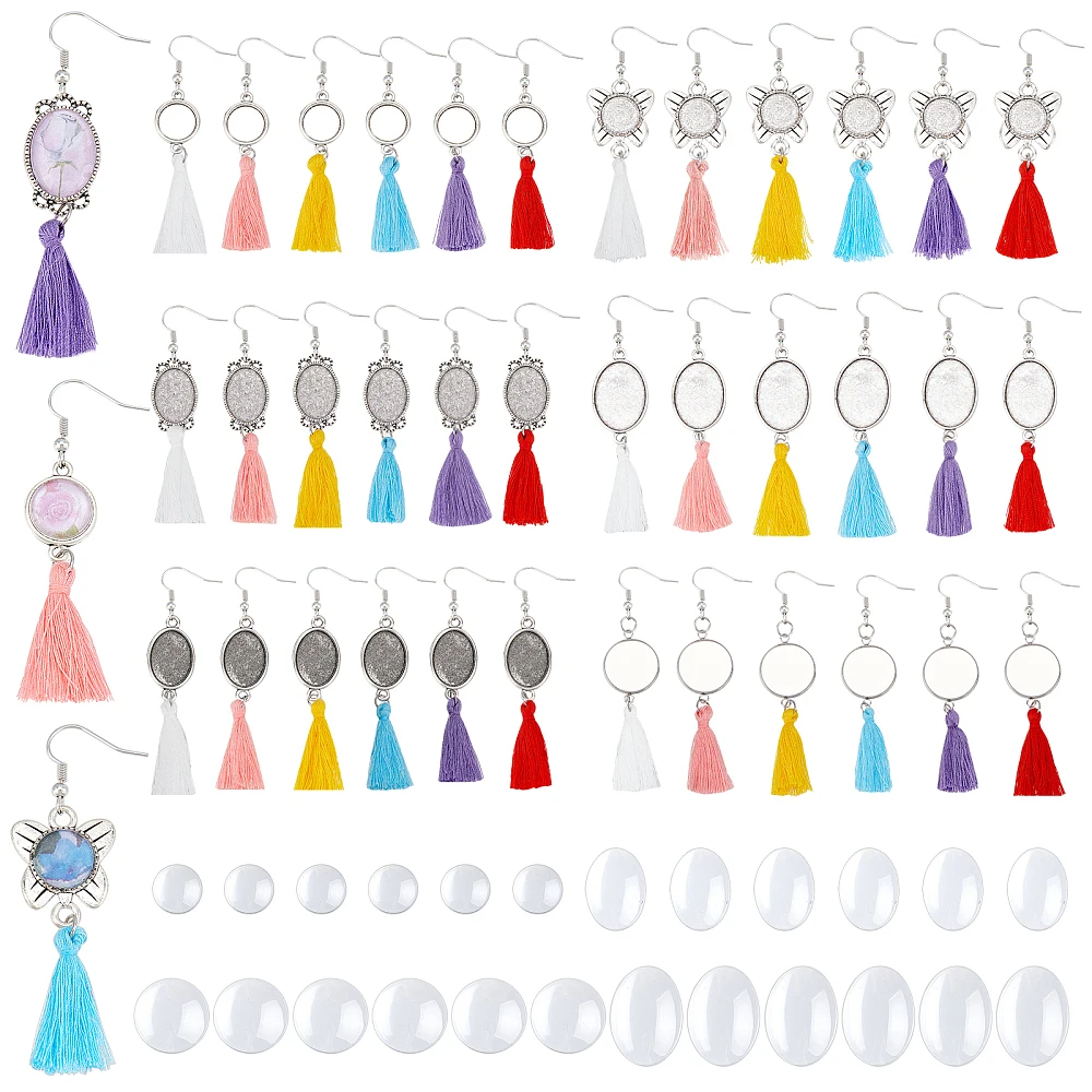 6Sets 6 Style Glass with Tassel Dangle Earrings Long Drop Earrings for Women Mixed Shapes Mixed Color 70~82mm Pin: 0.8mm
6Sets 6 Style Glass with Tassel Dangle Earrings Long Drop Earrings for Women Mixed Shapes Mixed Color 70~82mm Pin: 0.8mm