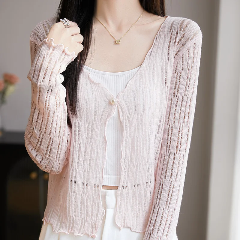 ZOCEPT Bamboo Hemp Sun Protection Cardigan Women's Summer Thin V-neck Knitted Solid Color Short Coat Long Sleeves Female Spring
ZOCEPT Bamboo Hemp Sun Protection Cardigan Women's Summer Thin V-neck Knitted Solid Color Short Coat Long Sleeves Female Spring