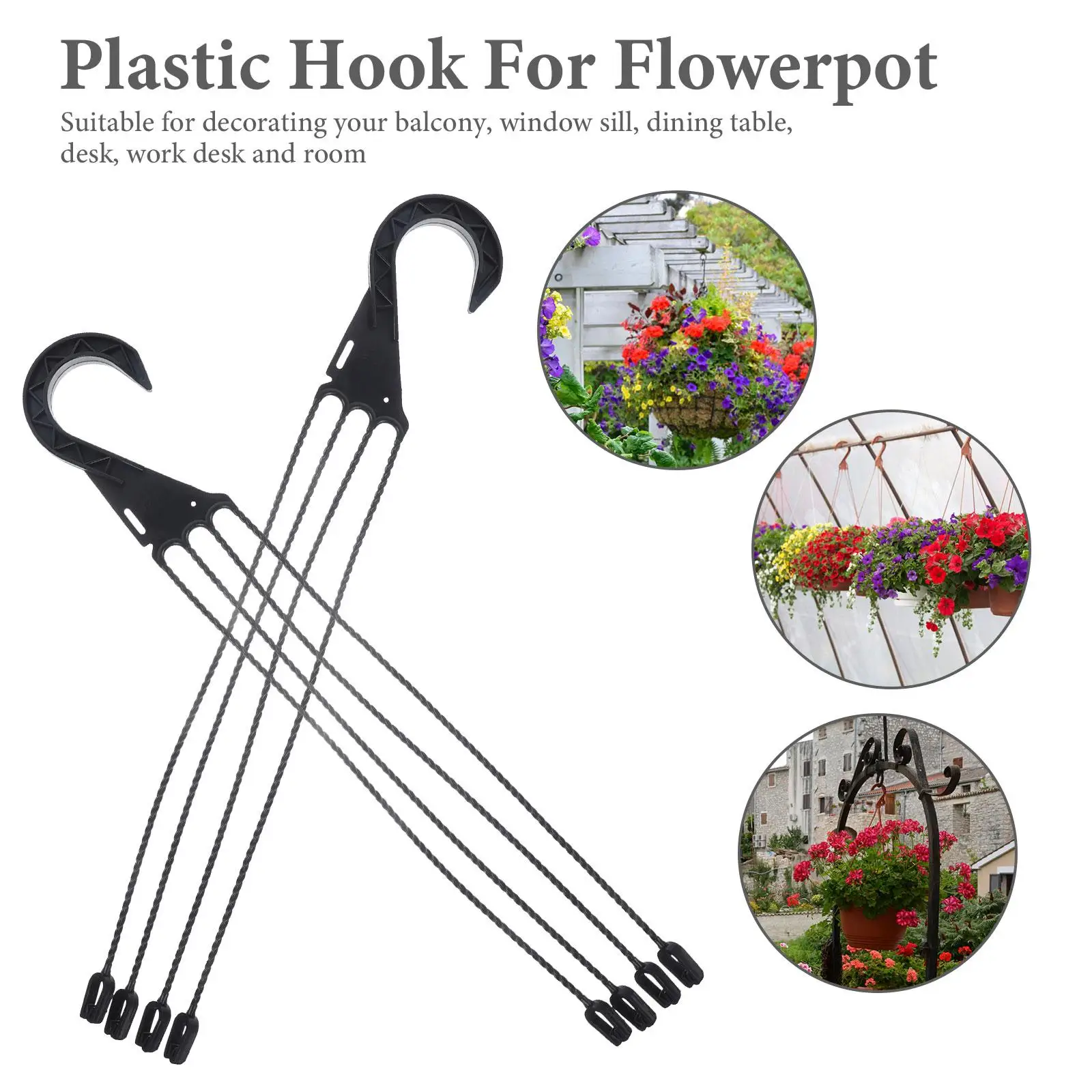 5 Pcs Container Hanging Basin Hook Basket Planter Holder Plastic Pot Hangers for Kitchen
5 Pcs Container Hanging Basin Hook Basket Planter Holder Plastic Pot Hangers for Kitchen