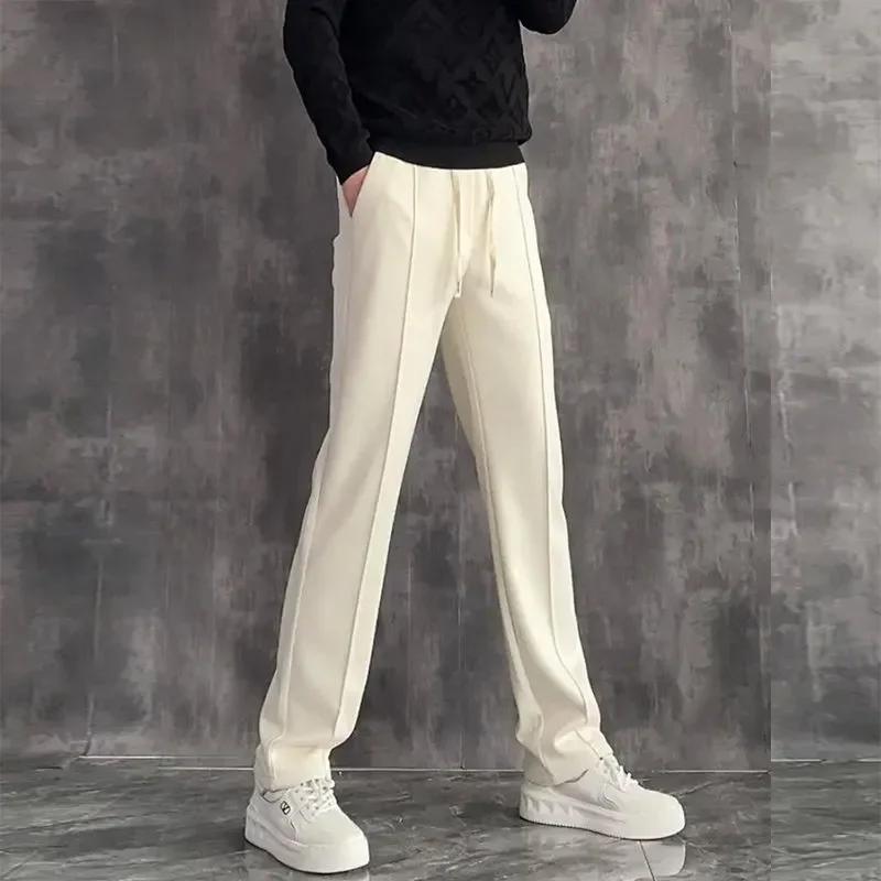 Straight-leg Simple Casual Pants Men Loose Wide-leg High Street Solid Versatile Sweatpants Elastic High-waist Fashion Trousers
Straight-leg Simple Casual Pants Men Loose Wide-leg High Street Solid Versatile Sweatpants Elastic High-waist Fashion Trousers