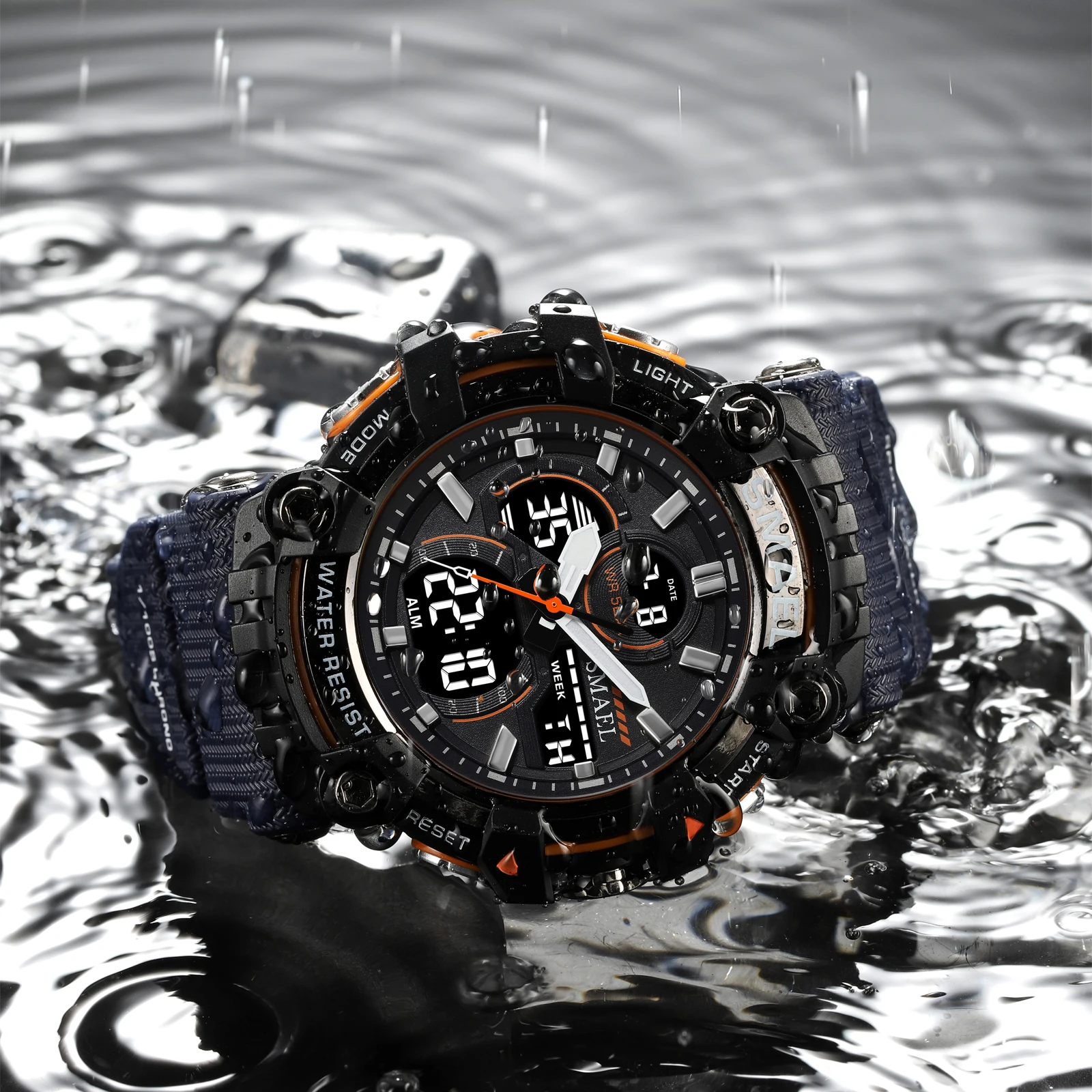 SMAEL 8079 Dual Time Zone Military Watch for Men - 50M Waterproof Green LED Alarm Chronograph Stopwatch Shockproof
SMAEL 8079 Dual Time Zone Military Watch for Men - 50M Waterproof Green LED Alarm Chronograph Stopwatch Shockproof