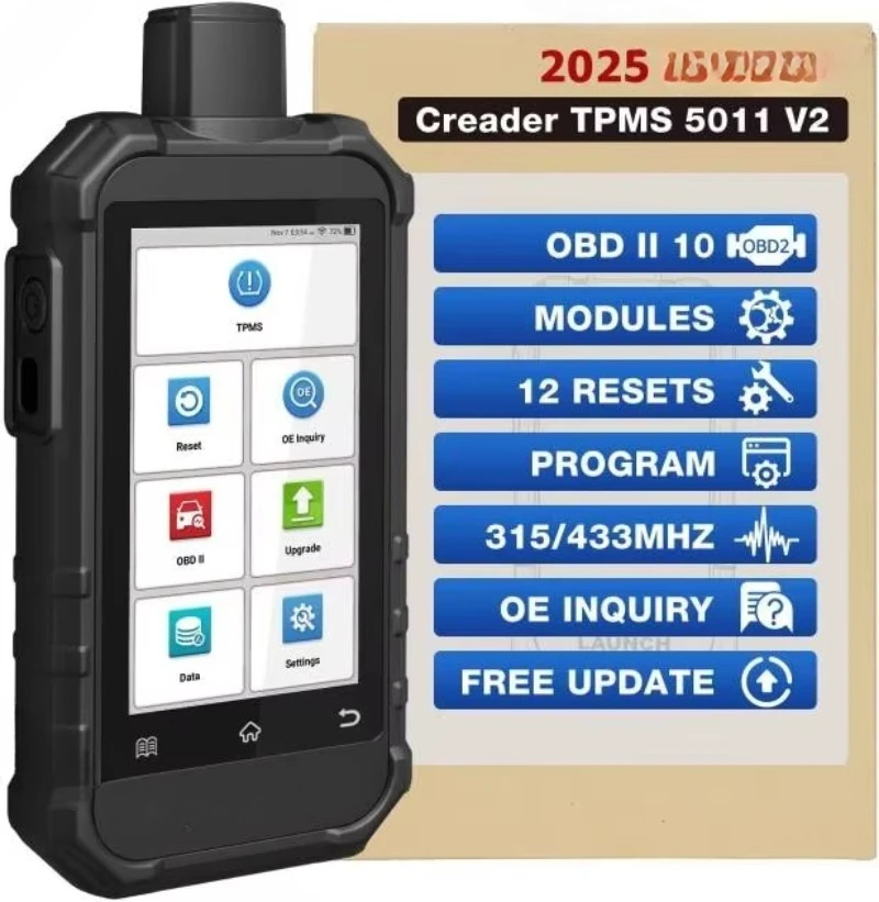 2025 CRT5011 V2 Creader TPMS Tire Pressure Monitoring Sensor Upgrade Version of CRT5011E
2025 CRT5011 V2 Creader TPMS Tire Pressure Monitoring Sensor Upgrade Version of CRT5011E