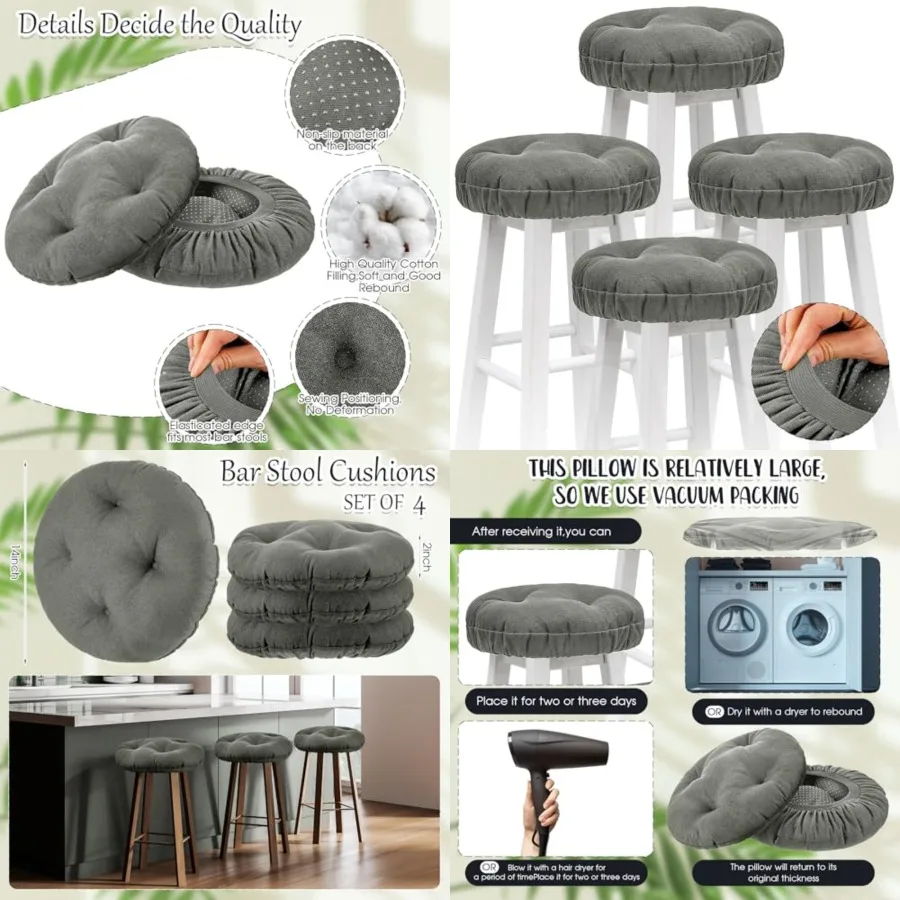 Pieces Soft Stool Covers Round Bar Stool Cushions with Elastic Band Padded Seat Covers Nonslip Round Seat Cushions for Chairs S
Pieces Soft Stool Covers Round Bar Stool Cushions with Elastic Band Padded Seat Covers Nonslip Round Seat Cushions for Chairs S