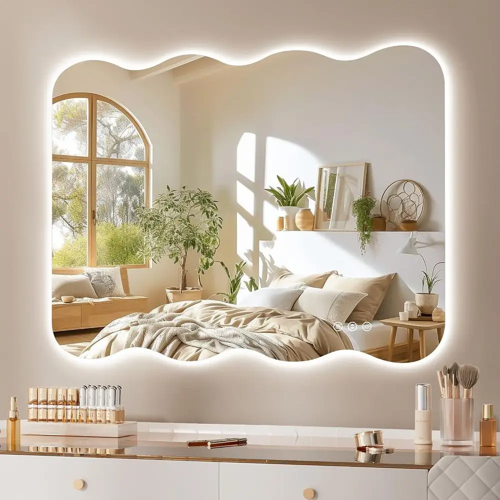 LED Illuminated 28x20 Wavy Frame Floor Mirror, Adjustable, Wall or Floor Use for Home Decor
LED Illuminated 28x20 Wavy Frame Floor Mirror, Adjustable, Wall or Floor Use for Home Decor