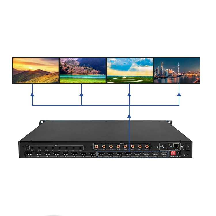 Bitvisus 8x8 4K60 HDMI 2.0 Matrix HDCP 2.2/1.4 18Gbps Bandwidth Multi-Channel Digital Audio Output Home Theater Conference Rooms
Bitvisus 8x8 4K60 HDMI 2.0 Matrix HDCP 2.2/1.4 18Gbps Bandwidth Multi-Channel Digital Audio Output Home Theater Conference Rooms
