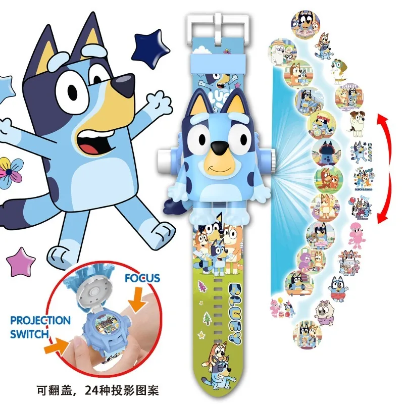 Bluey Cartoon Projector Watch Digital Toy Electronic Watch with Projection Images Decorative Daily Necessities
Bluey Cartoon Projector Watch Digital Toy Electronic Watch with Projection Images Decorative Daily Necessities