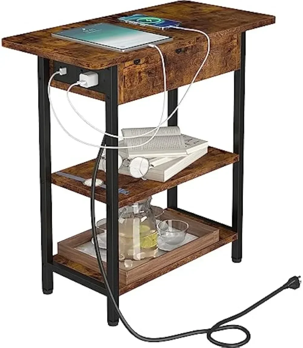 Table with Charging Station, Slim Couch Side Table with USB Ports & Outlets, Flip-top Nightstand Bedside Table with 3 Shelves
Table with Charging Station, Slim Couch Side Table with USB Ports & Outlets, Flip-top Nightstand Bedside Table with 3 Shelves