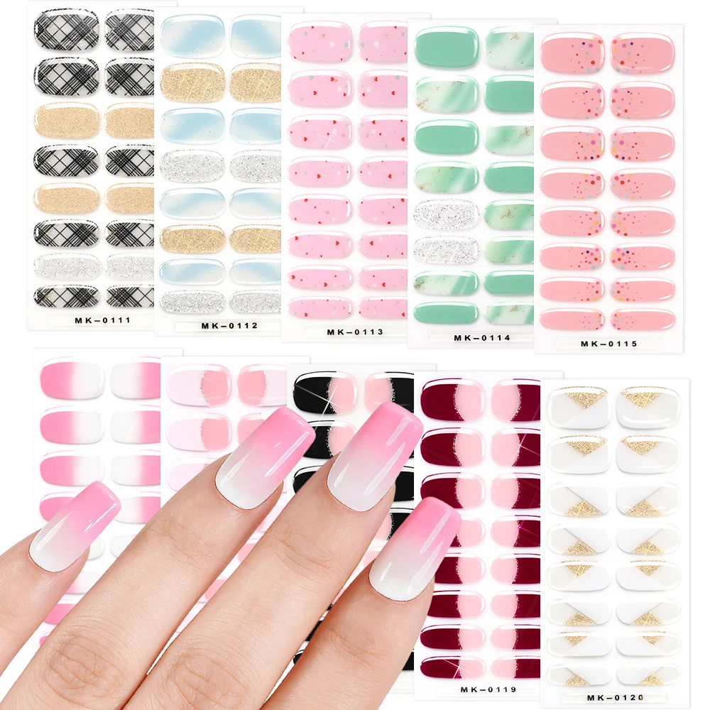 16Tips Baking-Free Nail Polish Strips French Heart Polka Dots Self-Adhesive Nails Wrap Sticker Full Cover Nail Gel Strip Patch
16Tips Baking-Free Nail Polish Strips French Heart Polka Dots Self-Adhesive Nails Wrap Sticker Full Cover Nail Gel Strip Patch