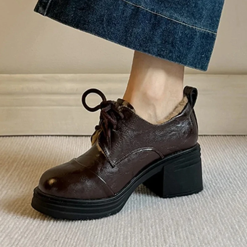 High Heels Women Loafers Shoes Fur Fashion Warm Cotton Shoes Winter Ankle Snow Boots 2025 Elegant Pumps Chunky Mujer Zapatos
High Heels Women Loafers Shoes Fur Fashion Warm Cotton Shoes Winter Ankle Snow Boots 2025 Elegant Pumps Chunky Mujer Zapatos