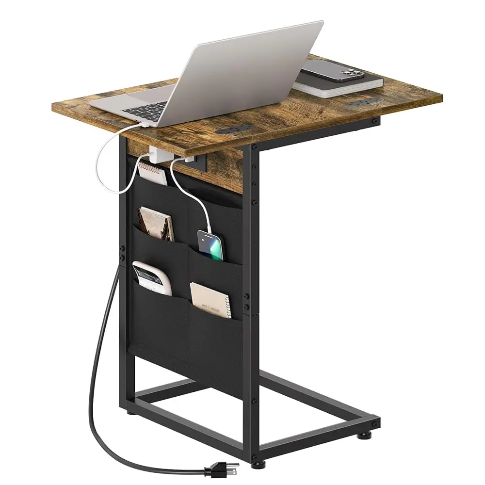 C Shaped End Table, Foldable Sofa Side Table, Small Couch Table With Charging Station And Storage Bag, Slide Under C Table End
C Shaped End Table, Foldable Sofa Side Table, Small Couch Table With Charging Station And Storage Bag, Slide Under C Table End