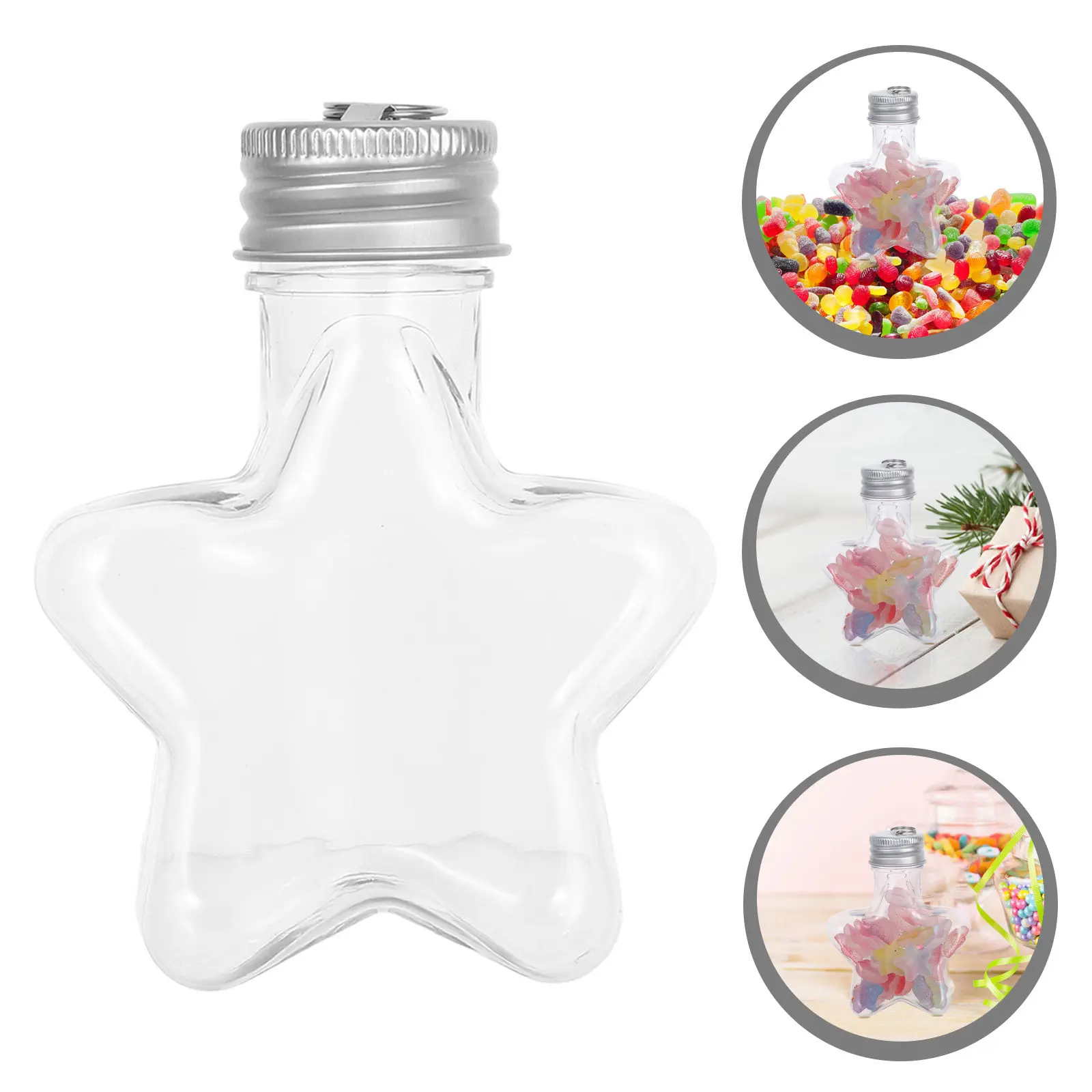 20 шт. прозрачных пластиковых подвесных елочных украшений в форме звезды, 50 мл, многоразовые бутылочки для декора, для елки, DIY, конфет, напитков, желаний
20 шт. прозрачных пластиковых подвесных елочных украшений в форме звезды, 50 мл, многоразовые бутылочки для декора, для елки, DIY, конфет, напитков, желаний