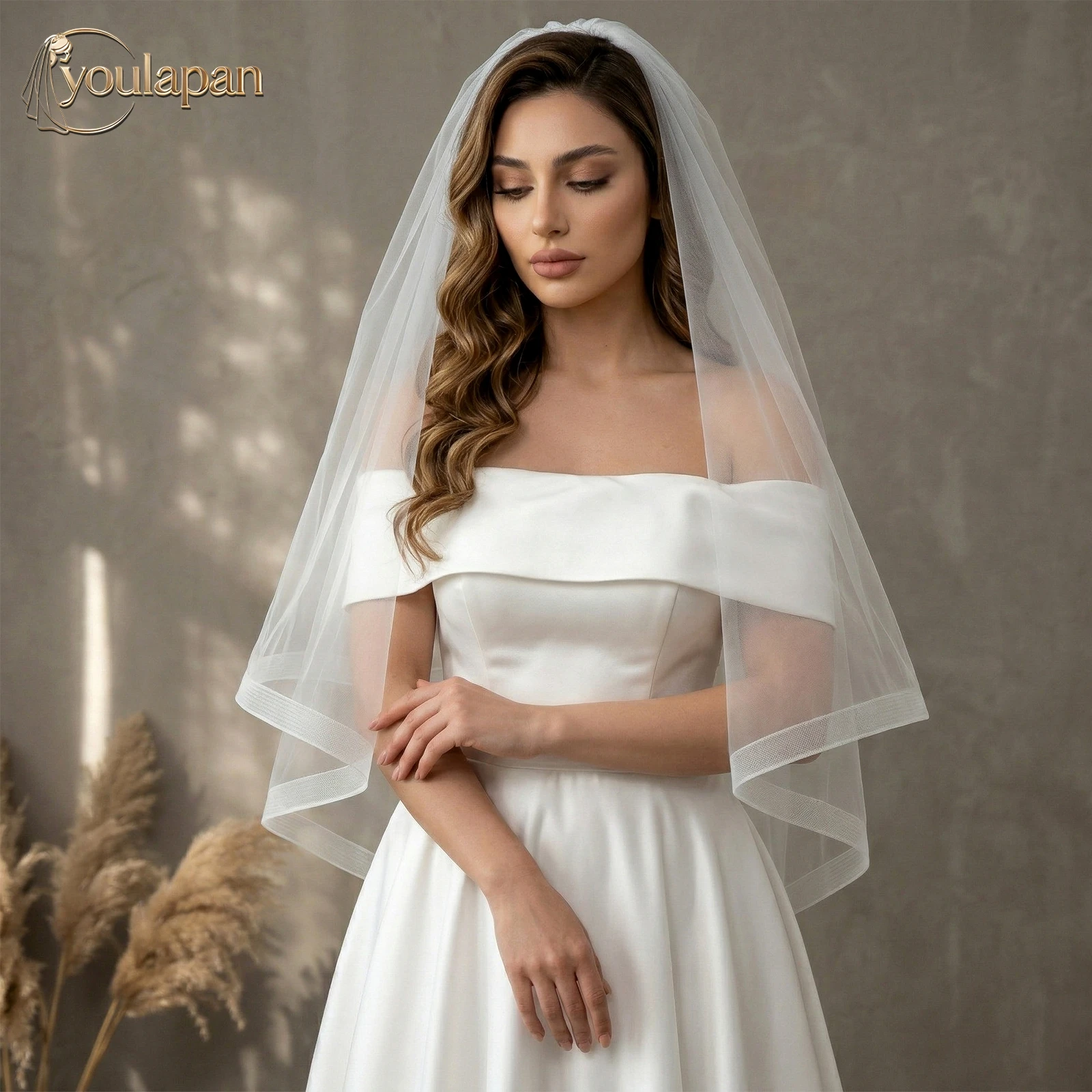 TOPQUEEN Bridal Veil Simple 2 Layer Wedding Veil Fingertip Length With Blusher Layer With Comb Bridal Accessory V69
TOPQUEEN Bridal Veil Simple 2 Layer Wedding Veil Fingertip Length With Blusher Layer With Comb Bridal Accessory V69