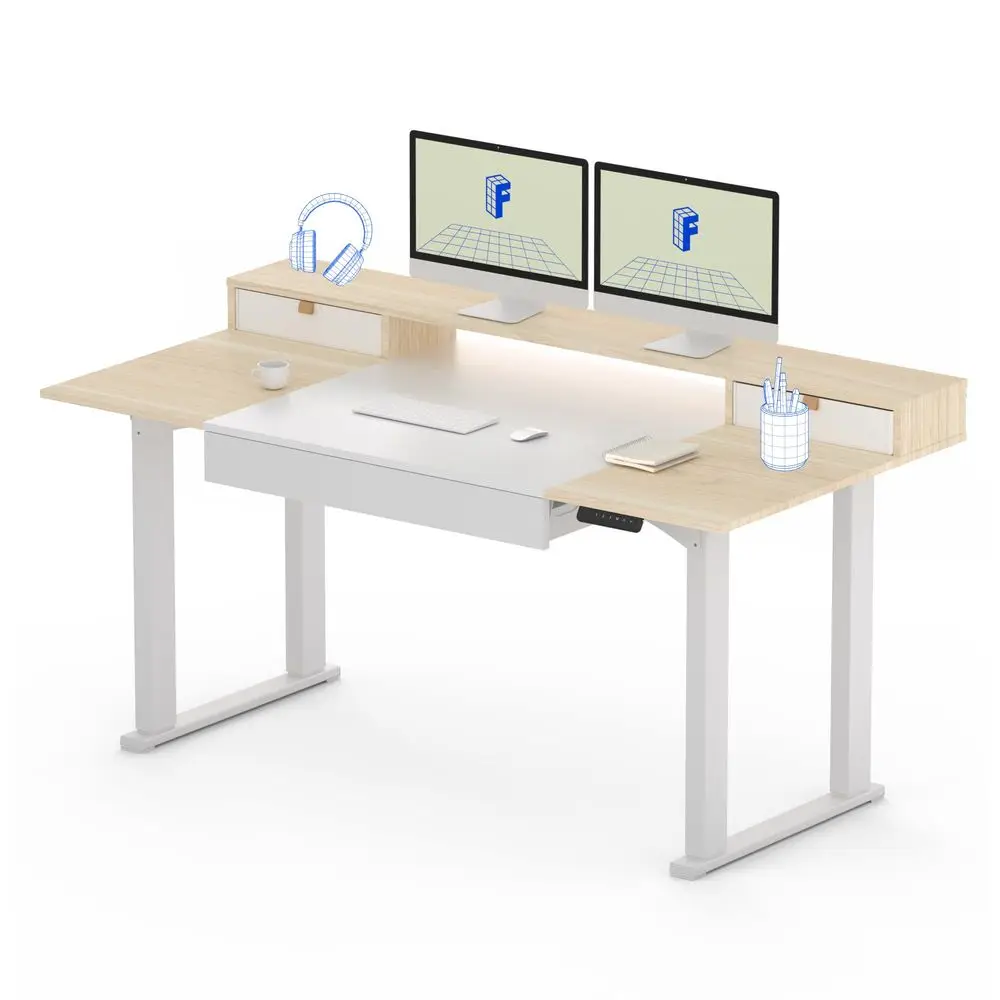 4Leg Standing Desk with Storage 71x32 in Electric Adjustable Height with 3 Drawers amp Shelving Home Office Workstation White M
4Leg Standing Desk with Storage 71x32 in Electric Adjustable Height with 3 Drawers amp Shelving Home Office Workstation White M