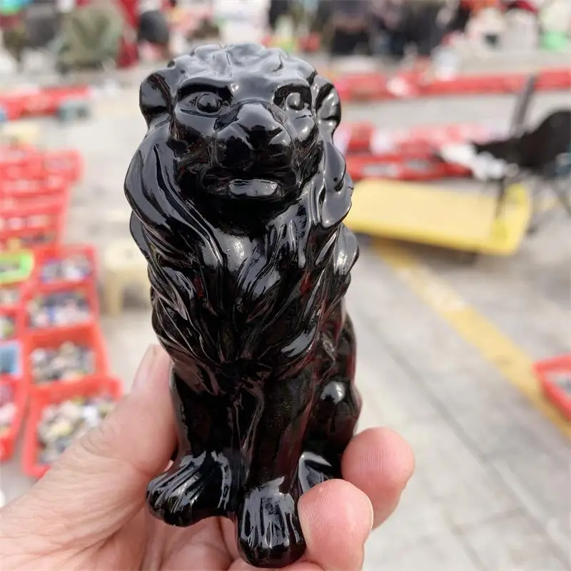 Natural Black Obsidian Lion Carving Polished Animal Powerful Statue For Home Decoration Holiday Gift 1pcs
Natural Black Obsidian Lion Carving Polished Animal Powerful Statue For Home Decoration Holiday Gift 1pcs