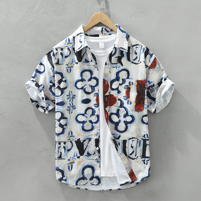 Designer Clothes Fashion Men's Floral Print Cotton Shirt Teens Streetwear camisas y blusas Short Sleeve Casual Blouse Daily Tops
Designer Clothes Fashion Men's Floral Print Cotton Shirt Teens Streetwear camisas y blusas Short Sleeve Casual Blouse Daily Tops