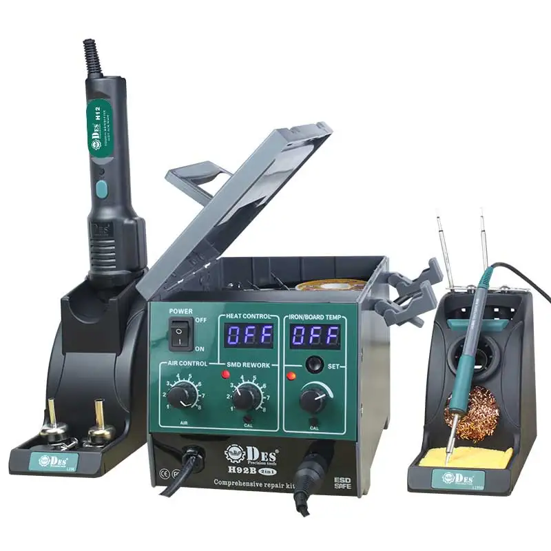 H92/H92B-TE/H92B-TF Soldering Station Hot Air Gun 2 in 1 1600W Digital Thermostat Desoldering Station S90 Soldering Handle
H92/H92B-TE/H92B-TF Soldering Station Hot Air Gun 2 in 1 1600W Digital Thermostat Desoldering Station S90 Soldering Handle