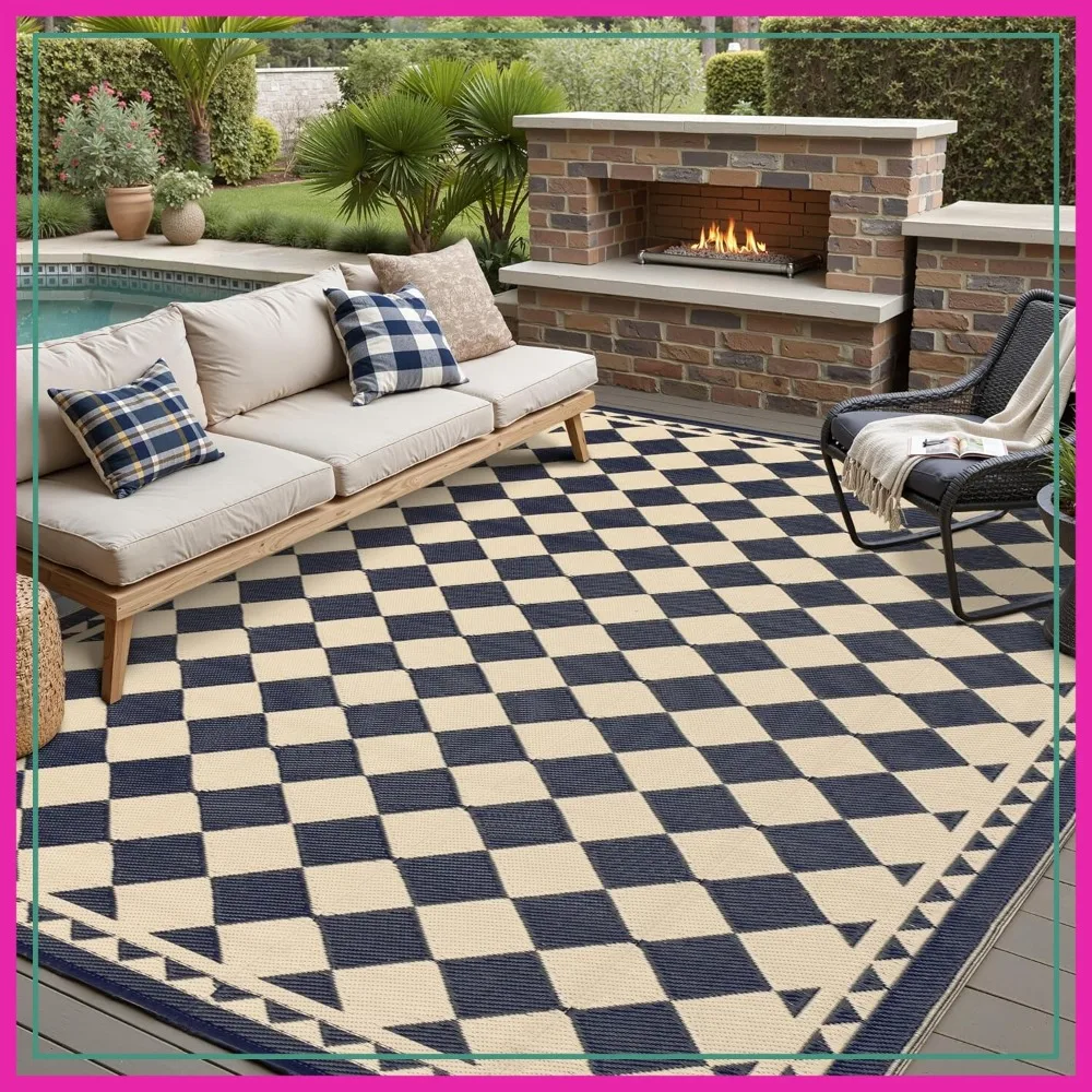 Waterproof Outdoor Rug, Reversible Plastic Straw Mat for Patio, RV, Camping, 8x10 Checkered Black&Beige
Waterproof Outdoor Rug, Reversible Plastic Straw Mat for Patio, RV, Camping, 8x10 Checkered Black&Beige