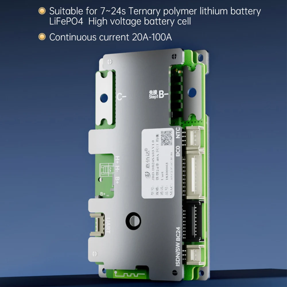 JBD DB24SA03 Встроенный BT 7S-24S 8S 9S 10S 11S 12S 13S 14S 15S 16S 20S 21S 40A 50A 60A 80A Smart BMS LFP NMC с подогревом UART
JBD DB24SA03 Встроенный BT 7S-24S 8S 9S 10S 11S 12S 13S 14S 15S 16S 20S 21S 40A 50A 60A 80A Smart BMS LFP NMC с подогревом UART