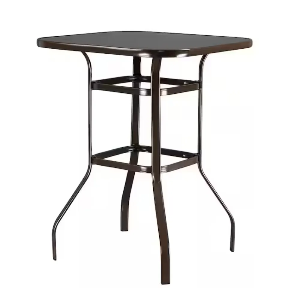 Metal Frame Patio Bar Table Tempered Glass, Outdoor Pub Height Bistro Square Glass Side Table for Balcony Backyard Poolside
Metal Frame Patio Bar Table Tempered Glass, Outdoor Pub Height Bistro Square Glass Side Table for Balcony Backyard Poolside