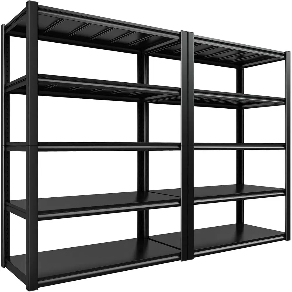 Heavy-Duty 5-Tier Adjustable Metal Storage Shelves, 72.2H x 24.2D x 48.2W, 2-Pack for Industrial Use
Heavy-Duty 5-Tier Adjustable Metal Storage Shelves, 72.2H x 24.2D x 48.2W, 2-Pack for Industrial Use