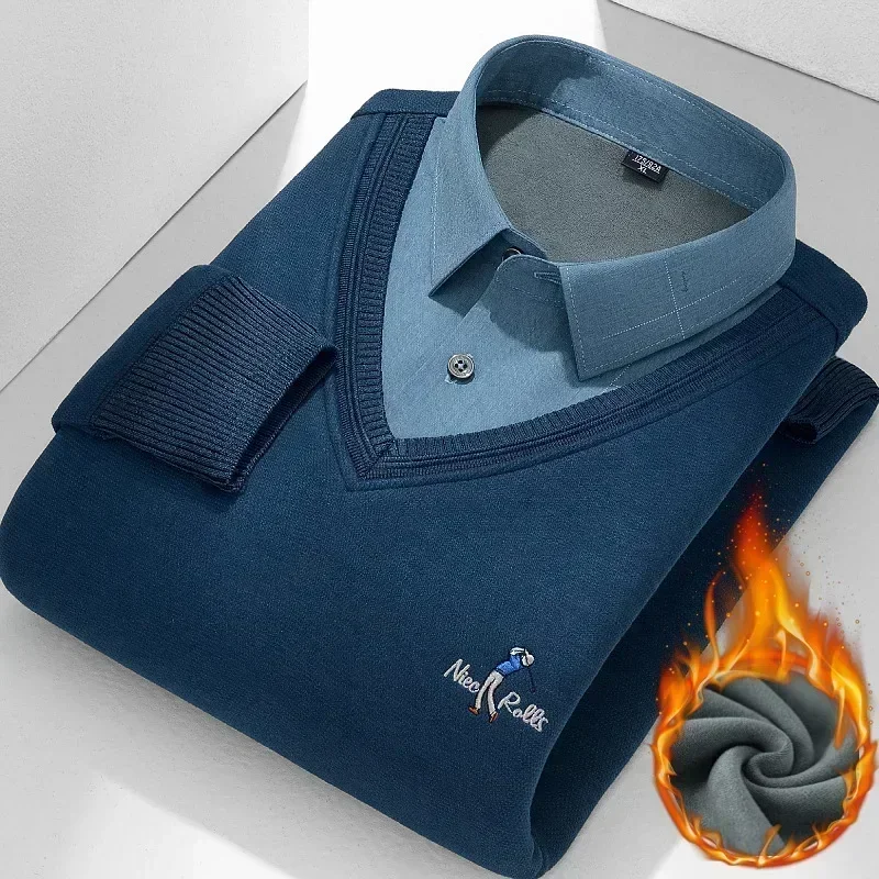 Winter Men's Sweater Thickened Two-piece Casual Shirt Knitted Underwear Pullover Large Men Knitting Sweaters Men Clothing 4XL
Winter Men's Sweater Thickened Two-piece Casual Shirt Knitted Underwear Pullover Large Men Knitting Sweaters Men Clothing 4XL