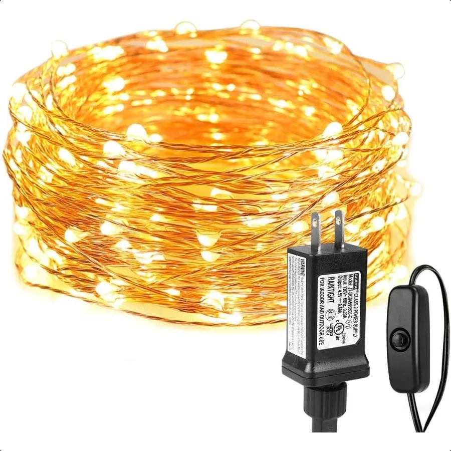 Fairy Lights Plug in 33ft 100 LED String Lights for Bedroom Warm White Copper Wire Lights Waterproof Indoor Outdoor Decorative
Fairy Lights Plug in 33ft 100 LED String Lights for Bedroom Warm White Copper Wire Lights Waterproof Indoor Outdoor Decorative