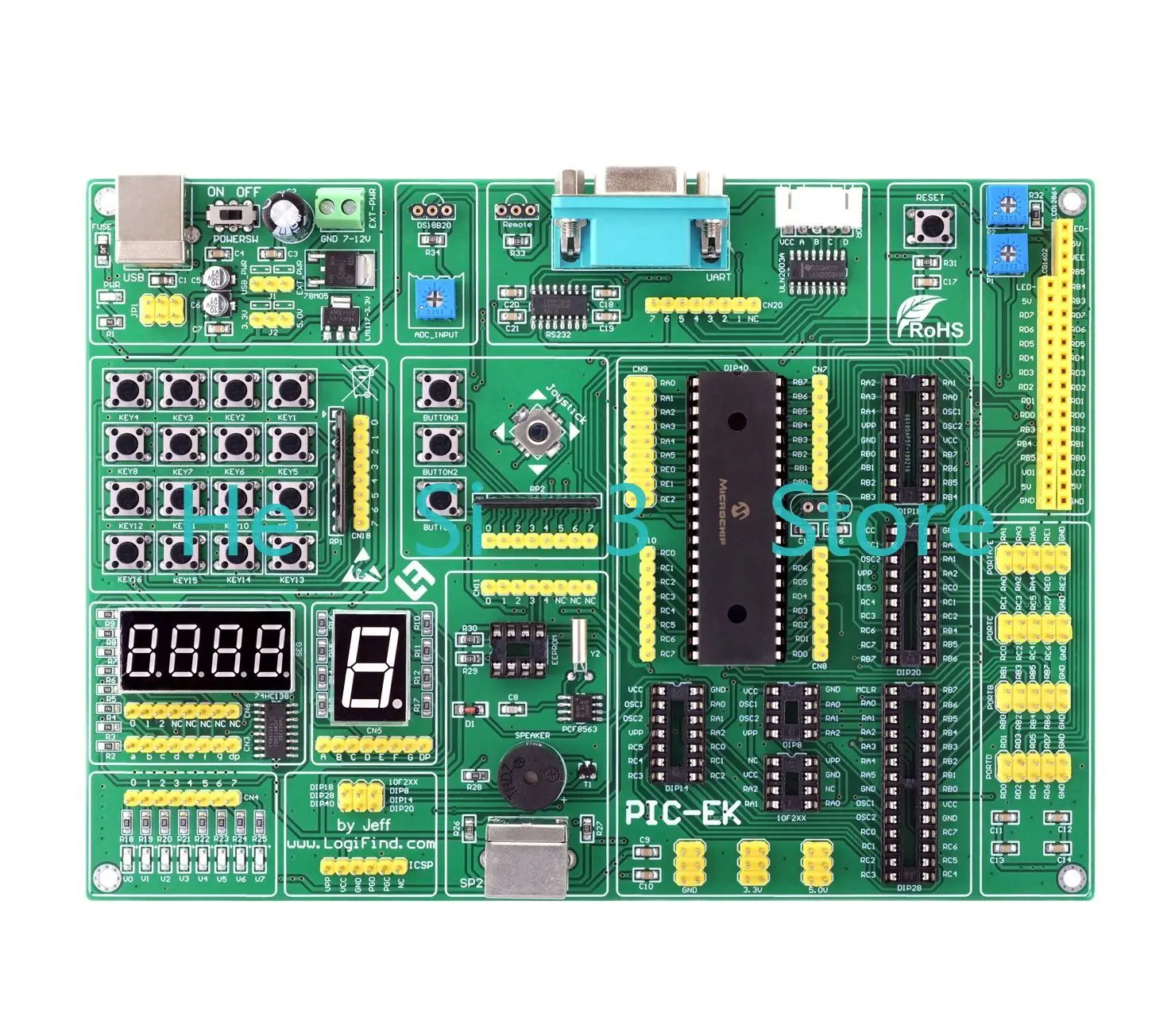 1pcs PIC MCU Learning Development Board PIC-EK With PIC16F877A