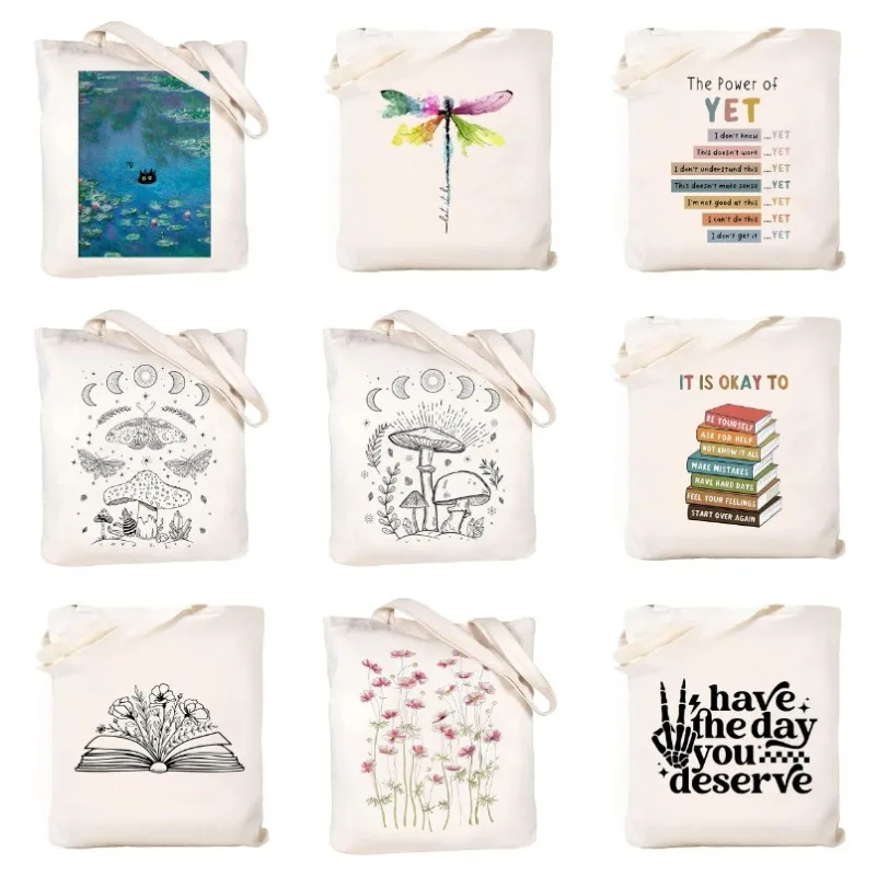 Halloween Art Design Text Printed White Canvas Handbag Student Handheld Shopping Bag Handbag Capacity Durable Eco Friendly Bag
Halloween Art Design Text Printed White Canvas Handbag Student Handheld Shopping Bag Handbag Capacity Durable Eco Friendly Bag