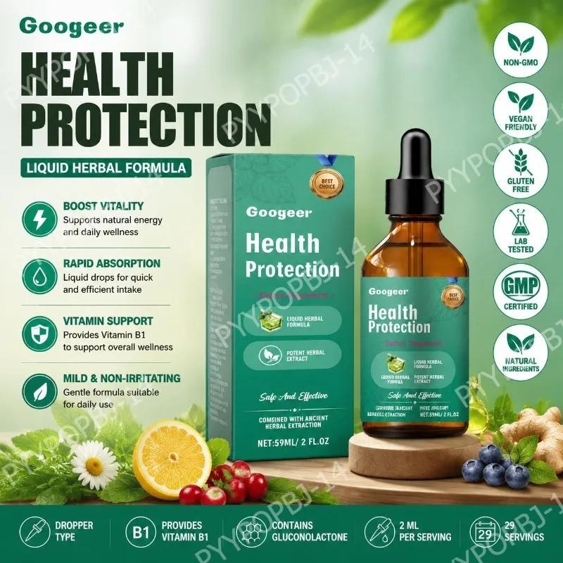 Googeer Vitamin B1 Support Drops with Gluconolactone, Traditional Chinese Medicine Extract, and Potassium Sorbate - 59 ML
Googeer Vitamin B1 Support Drops with Gluconolactone, Traditional Chinese Medicine Extract, and Potassium Sorbate - 59 ML