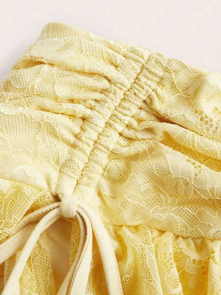 Low Waist Lace Mesh Double Layer Pleated Tie Up Slit Women Skirt
Low Waist Lace Mesh Double Layer Pleated Tie Up Slit Women Skirt