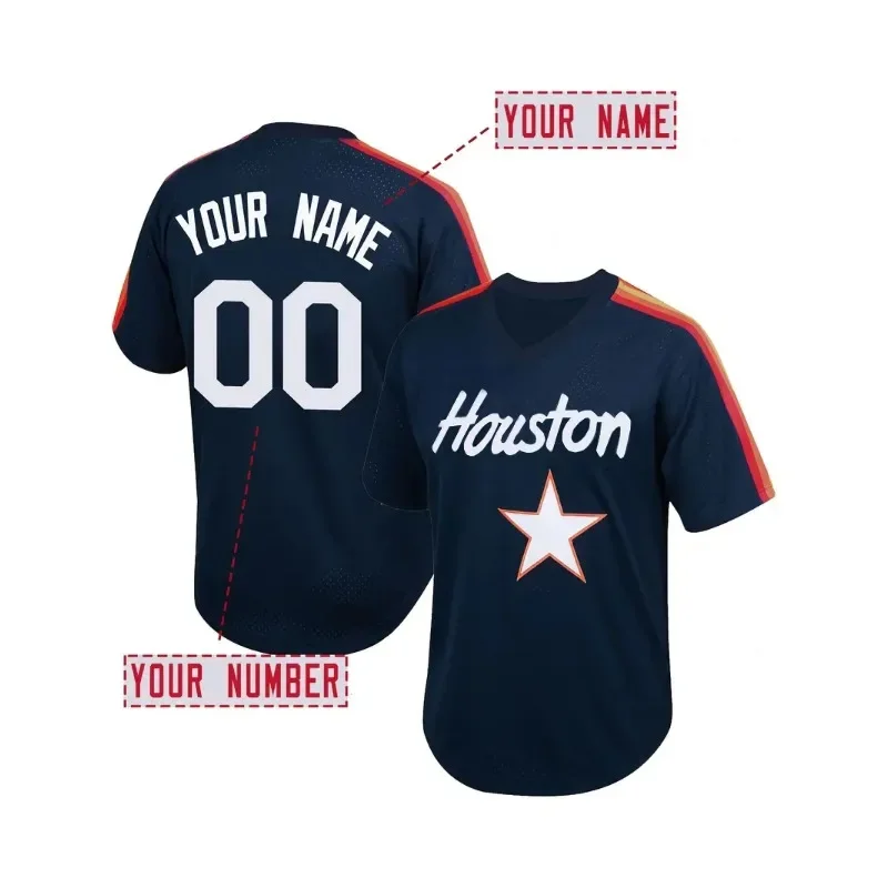 Customized Name And Number Men's Embroidery Baseball Jersey Houston Blue V-Neck Personalized Short Sleeve DIY Unisex T-Shirts
Customized Name And Number Men's Embroidery Baseball Jersey Houston Blue V-Neck Personalized Short Sleeve DIY Unisex T-Shirts