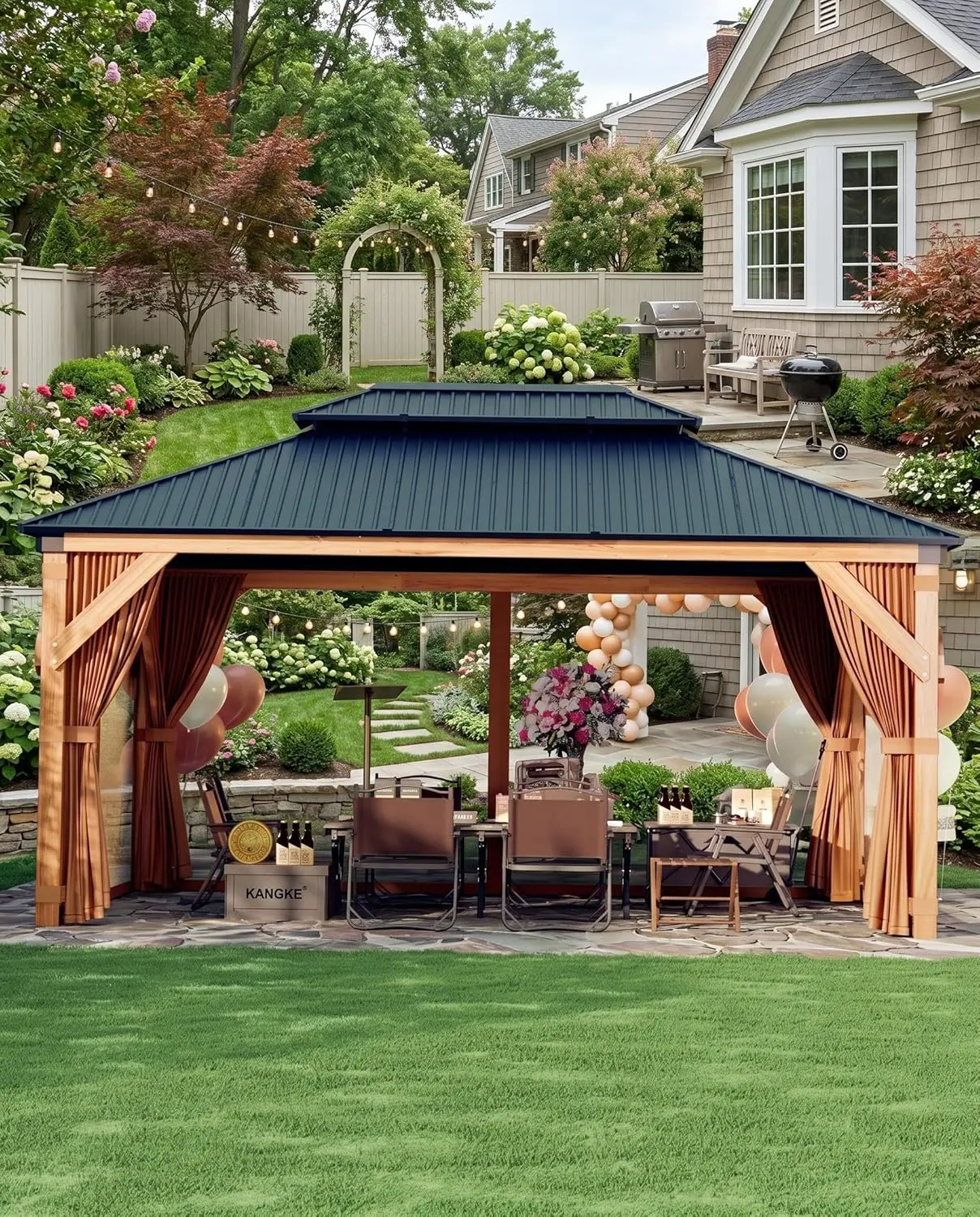 10x12 Cedar Hardtop Gazebo Galvanized Steel Roof Curtains Netting Patio Backyard,Customized
10x12 Cedar Hardtop Gazebo Galvanized Steel Roof Curtains Netting Patio Backyard,Customized