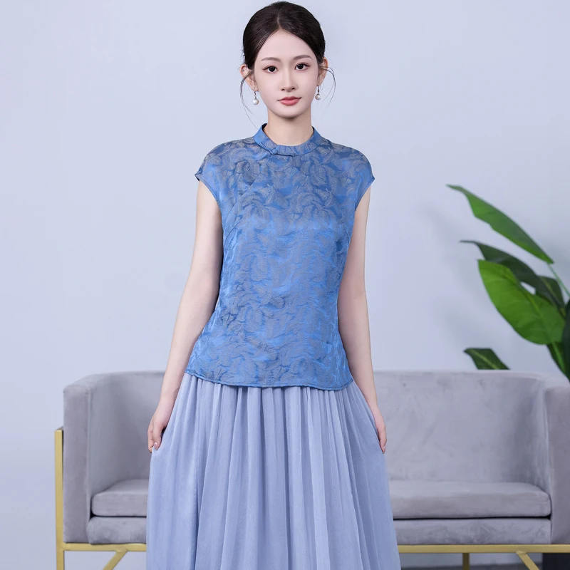 Шелковый топ-накидка с коротким рукавом для женщин, с открытым передом, универсальный, класса люкс, в китайском стиле, летняя коллекция 2025 года
Шелковый топ-накидка с коротким рукавом для женщин, с открытым передом, универсальный, класса люкс, в китайском стиле, летняя коллекция 2025 года