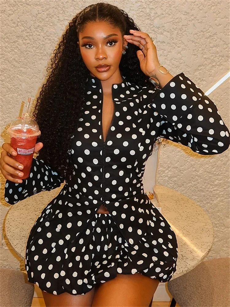Leosoxs Dots Print 2 Piece Set Women Zipper Cardigan Full Sleeve Jacket+Elastic Waist Ruffles Skirts Trend Streetwear Suits
Leosoxs Dots Print 2 Piece Set Women Zipper Cardigan Full Sleeve Jacket+Elastic Waist Ruffles Skirts Trend Streetwear Suits