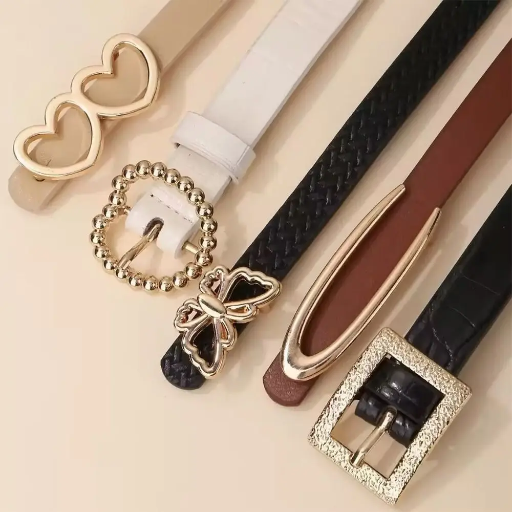 5Pcs/Set Fashion Butterfly Button Women's Belt Simple Luxury PU Leather Girdle Casual Y2k Waistband Pants
5Pcs/Set Fashion Butterfly Button Women's Belt Simple Luxury PU Leather Girdle Casual Y2k Waistband Pants