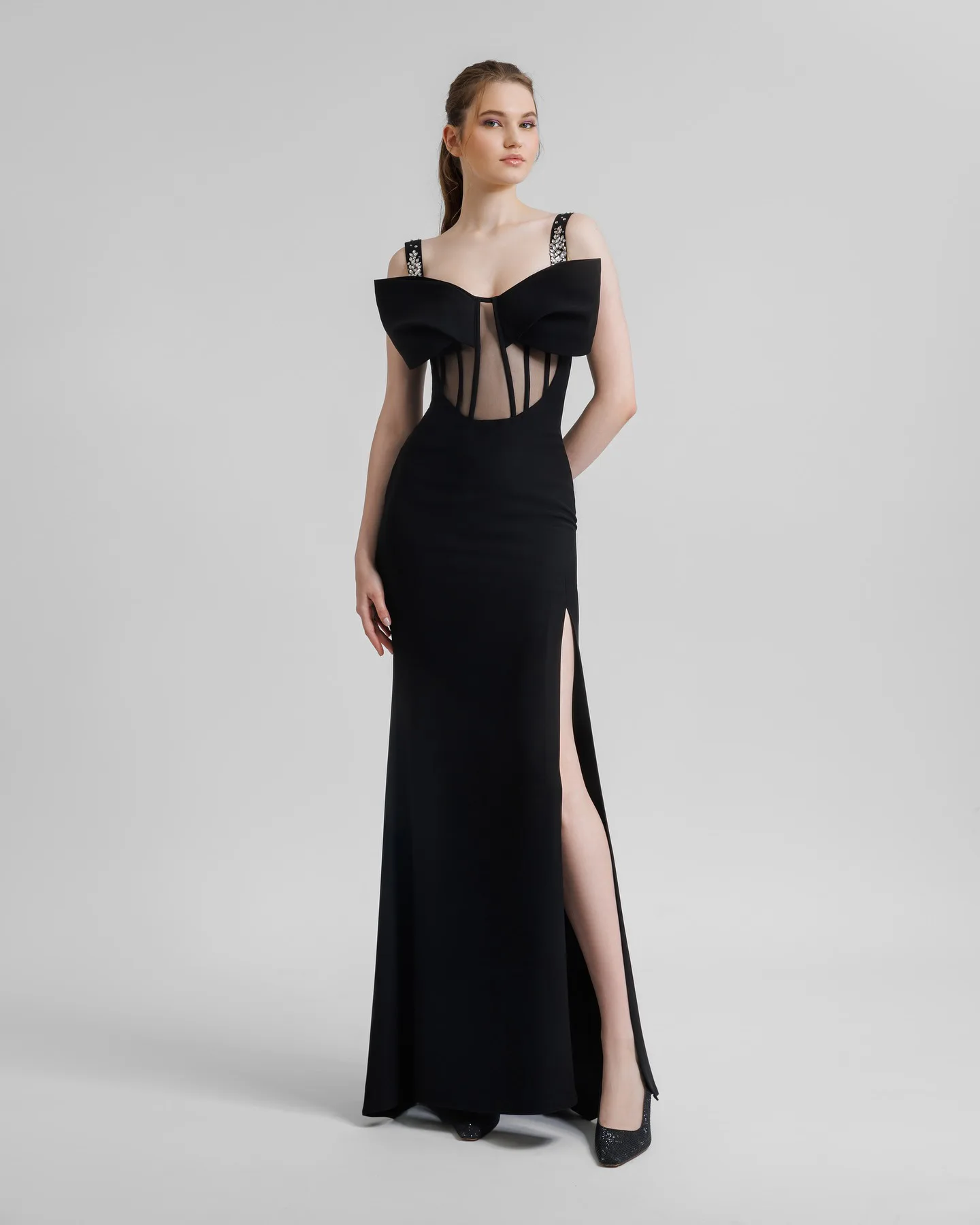 2024 Chic Women Celebrity Sexy Sleeveless Lace Big Bow High Split Black Dress Elegant Evening Party Club Vestido
2024 Chic Women Celebrity Sexy Sleeveless Lace Big Bow High Split Black Dress Elegant Evening Party Club Vestido