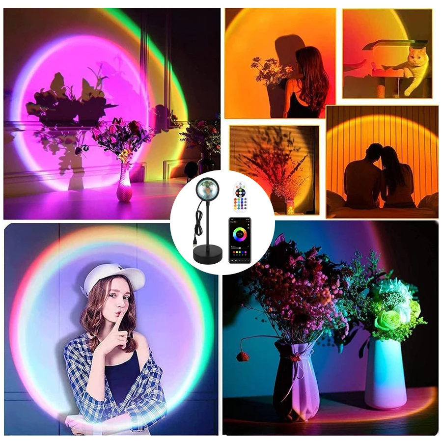 USB LED Projector Night Light RGB Sunset Atmosphere Night Lamp With Remote For Bedroom Photography Background Decor Lighting
USB LED Projector Night Light RGB Sunset Atmosphere Night Lamp With Remote For Bedroom Photography Background Decor Lighting