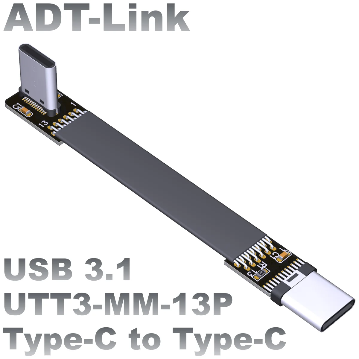 USB3.1 Flat Data soft row Extension Cable C male type-c Angle 90 degrees ADT gen2x1 10g
USB3.1 Flat Data soft row Extension Cable C male type-c Angle 90 degrees ADT gen2x1 10g