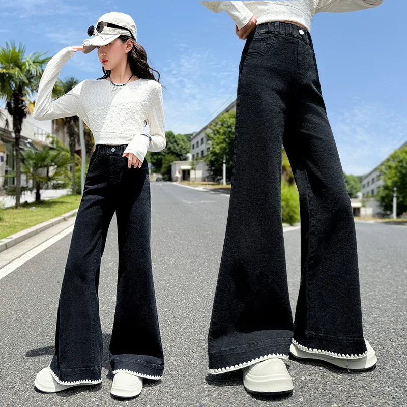 7-15 Years Old2025 Spring And Autumn New Foot Mouth Craft Lace Wide Leg Bell Pants, Fashion Trend, High Quality Hip Hop.
7-15 Years Old2025 Spring And Autumn New Foot Mouth Craft Lace Wide Leg Bell Pants, Fashion Trend, High Quality Hip Hop.