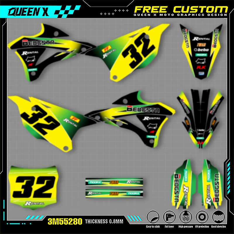 Queen X MOTOR Custom Team мотоциклетная графика фоновая наклейка наборы наклеек для KAWASAKI KX85 100 2014-2021 006
Queen X MOTOR Custom Team мотоциклетная графика фоновая наклейка наборы наклеек для KAWASAKI KX85 100 2014-2021 006