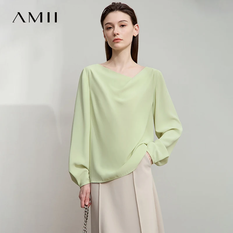 AMII 2025 Autumn New Women Blouse Minimalism Solid Loose Simple Gentle Breeze Long-sleeve Office Lady Shirts Woman Tops 12543062
AMII 2025 Autumn New Women Blouse Minimalism Solid Loose Simple Gentle Breeze Long-sleeve Office Lady Shirts Woman Tops 12543062