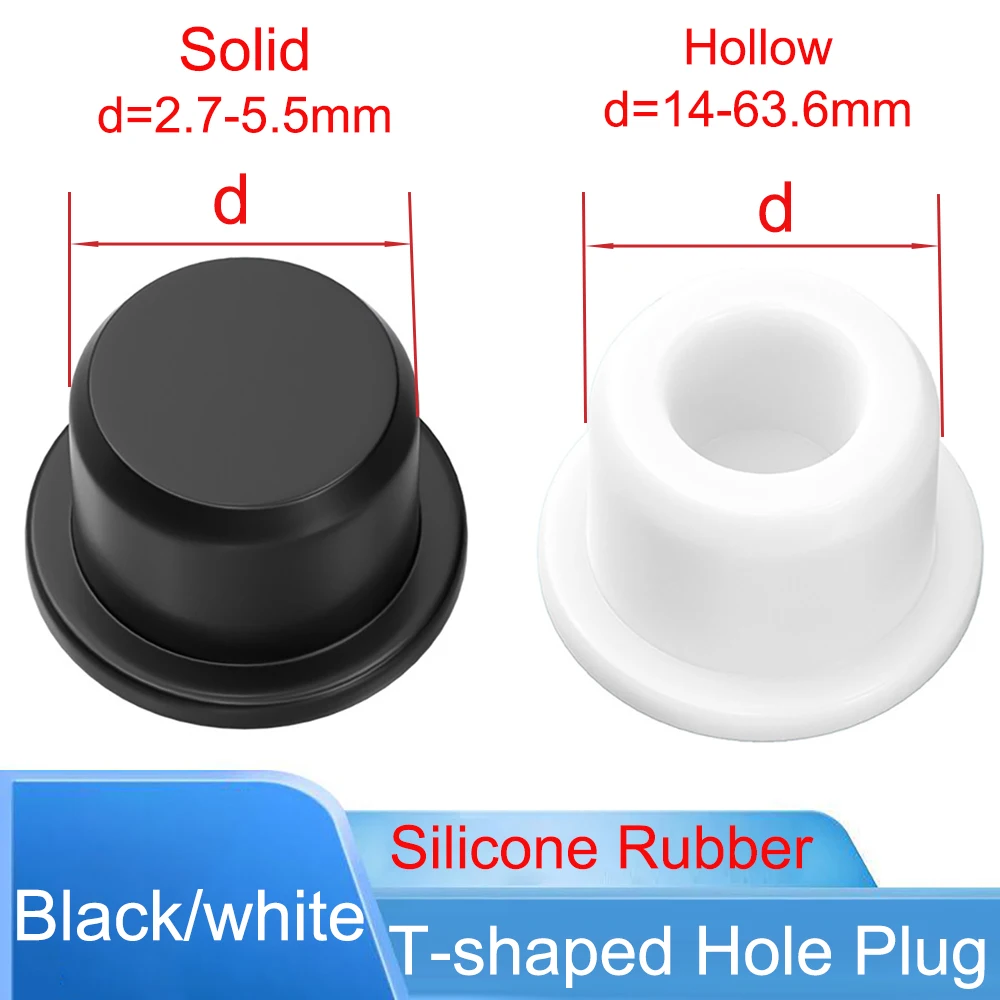 T Type Black/White Silicone Plug Circular Rubber Dustproof Elastic Seal Hole Plugs Solid/Hollow Blanking End Cap 2.7-201.5mm
T Type Black/White Silicone Plug Circular Rubber Dustproof Elastic Seal Hole Plugs Solid/Hollow Blanking End Cap 2.7-201.5mm