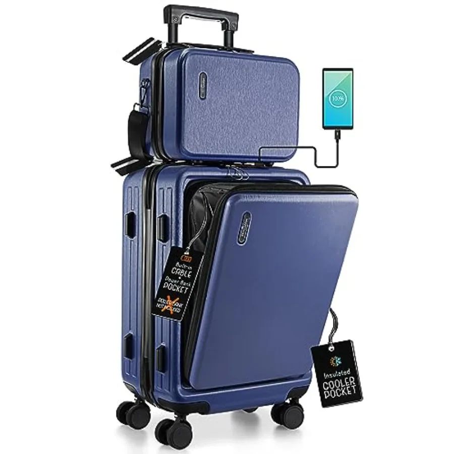 20 Inch Carry On Luggage Navy Hard-shell Suitcase with Wheels Airline Approved Durable Small Luggage Cosmetic Case Included
20 Inch Carry On Luggage Navy Hard-shell Suitcase with Wheels Airline Approved Durable Small Luggage Cosmetic Case Included