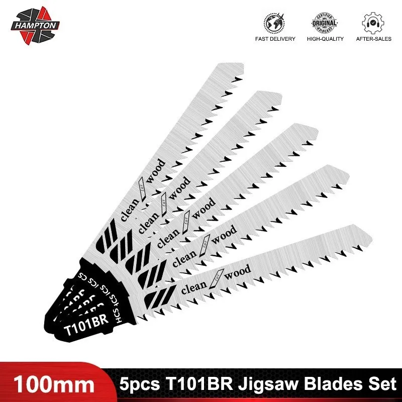 HAMPTON Jig Saw Blade 5pcs T101BR Jigsaw Blades Set T Shank Wood Assorted Saw Blades for Woodworking Cutting Tool
HAMPTON Jig Saw Blade 5pcs T101BR Jigsaw Blades Set T Shank Wood Assorted Saw Blades for Woodworking Cutting Tool