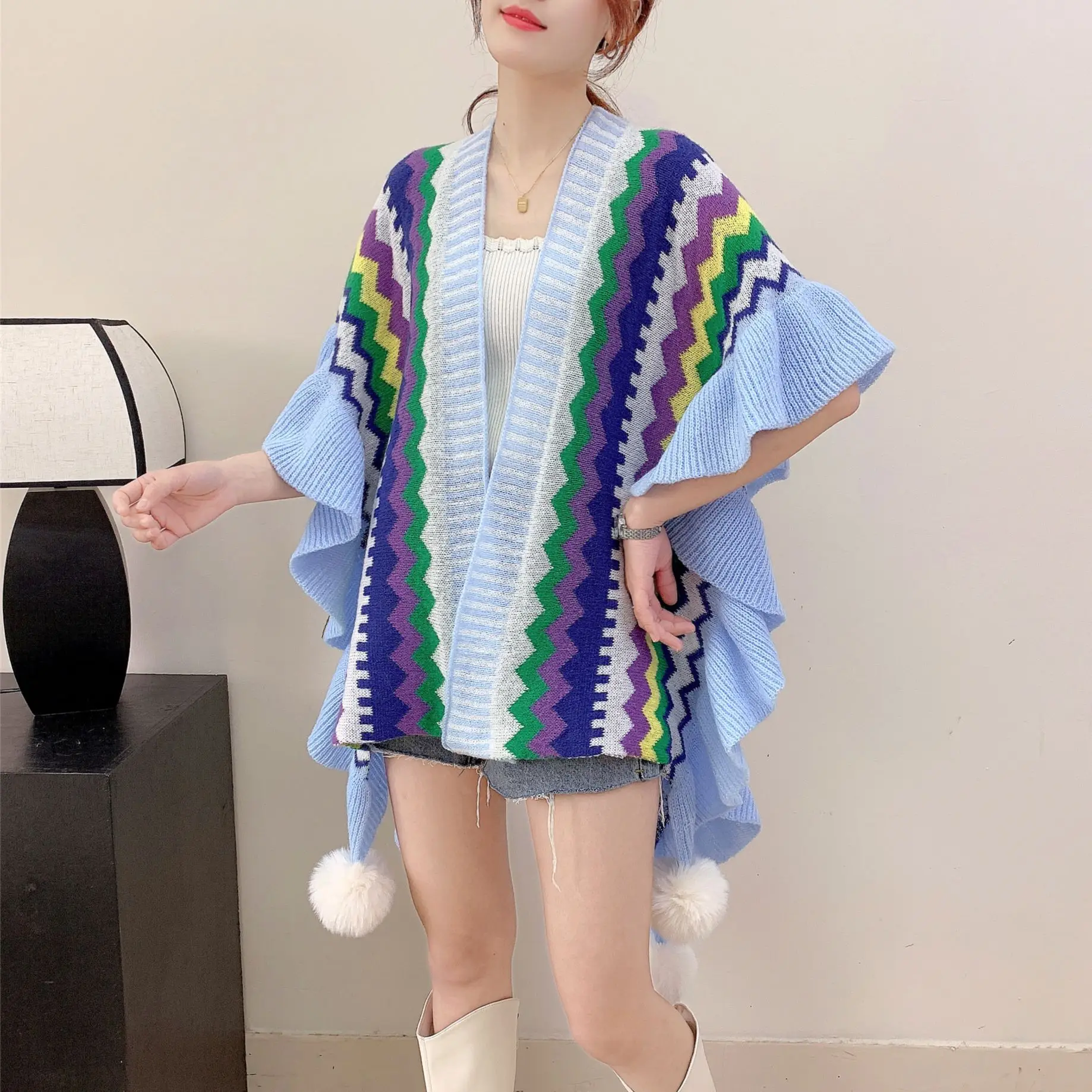 The Spring and Autumn Annals Poncho Women Sweet Vent Shawl Woman Outfit Flounce Travel Ethnic Style Jacquard Temperament
The Spring and Autumn Annals Poncho Women Sweet Vent Shawl Woman Outfit Flounce Travel Ethnic Style Jacquard Temperament