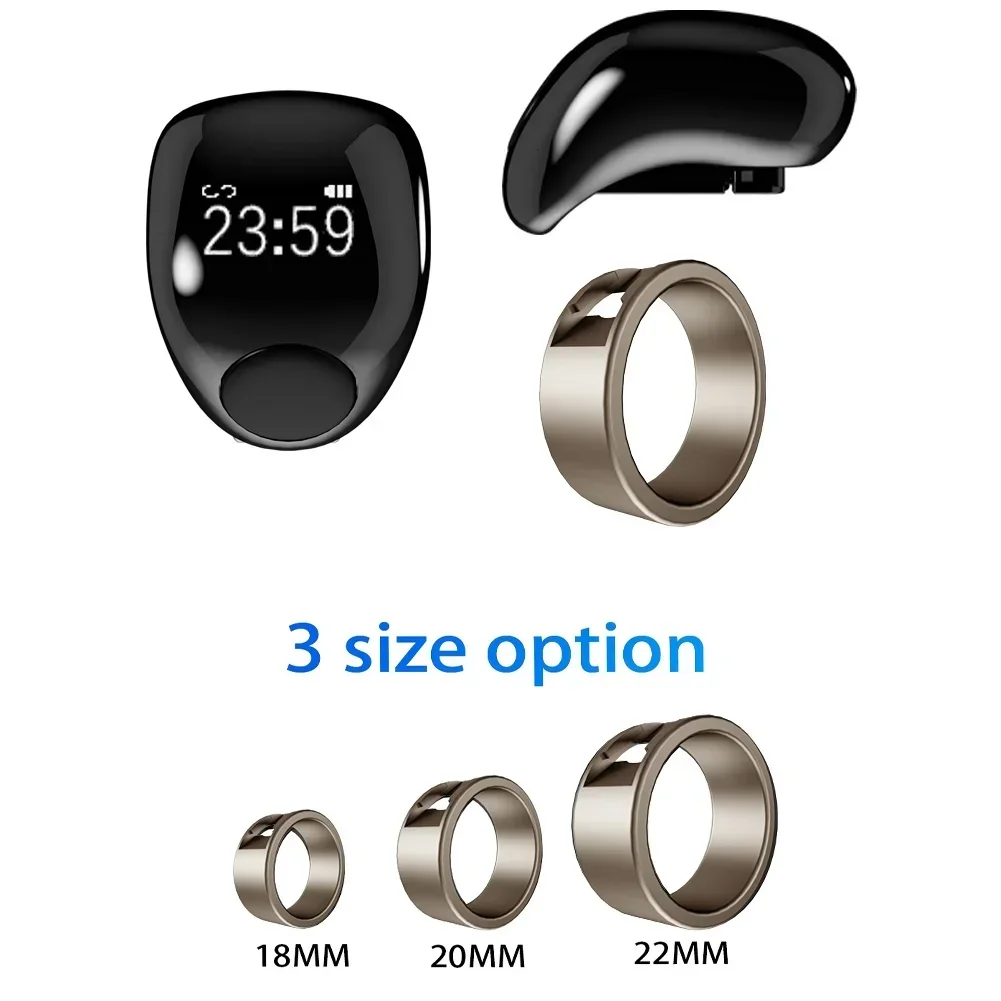 1pc Smart Ring Multifunctional Rechargeable Wireless Connection Waterproof LED Display Tasbih Counter Rings Smart Wearable Parts