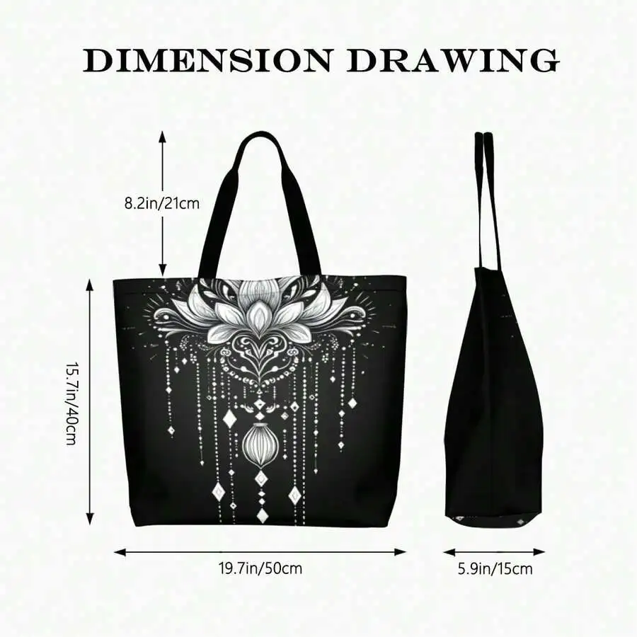 Lotus Mandala Bohemian Tote Bag For Women Men Casual Shopping Travel Shoulder Bag
Lotus Mandala Bohemian Tote Bag For Women Men Casual Shopping Travel Shoulder Bag